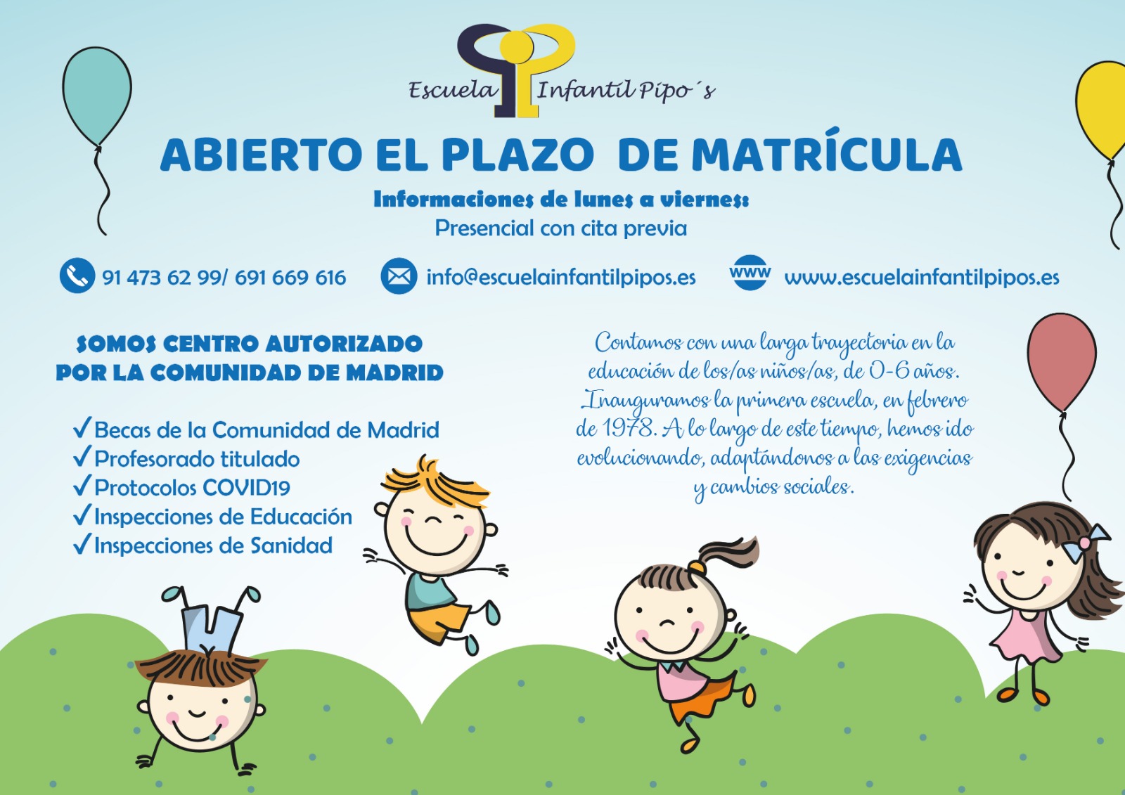 Educación Infantil de 0 a 6 años - Escuela Infantil Pipos